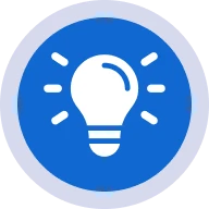 Bright idea icon in circular shape